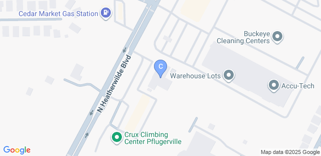 Map to Crux Climbing - Pflugerville, TX